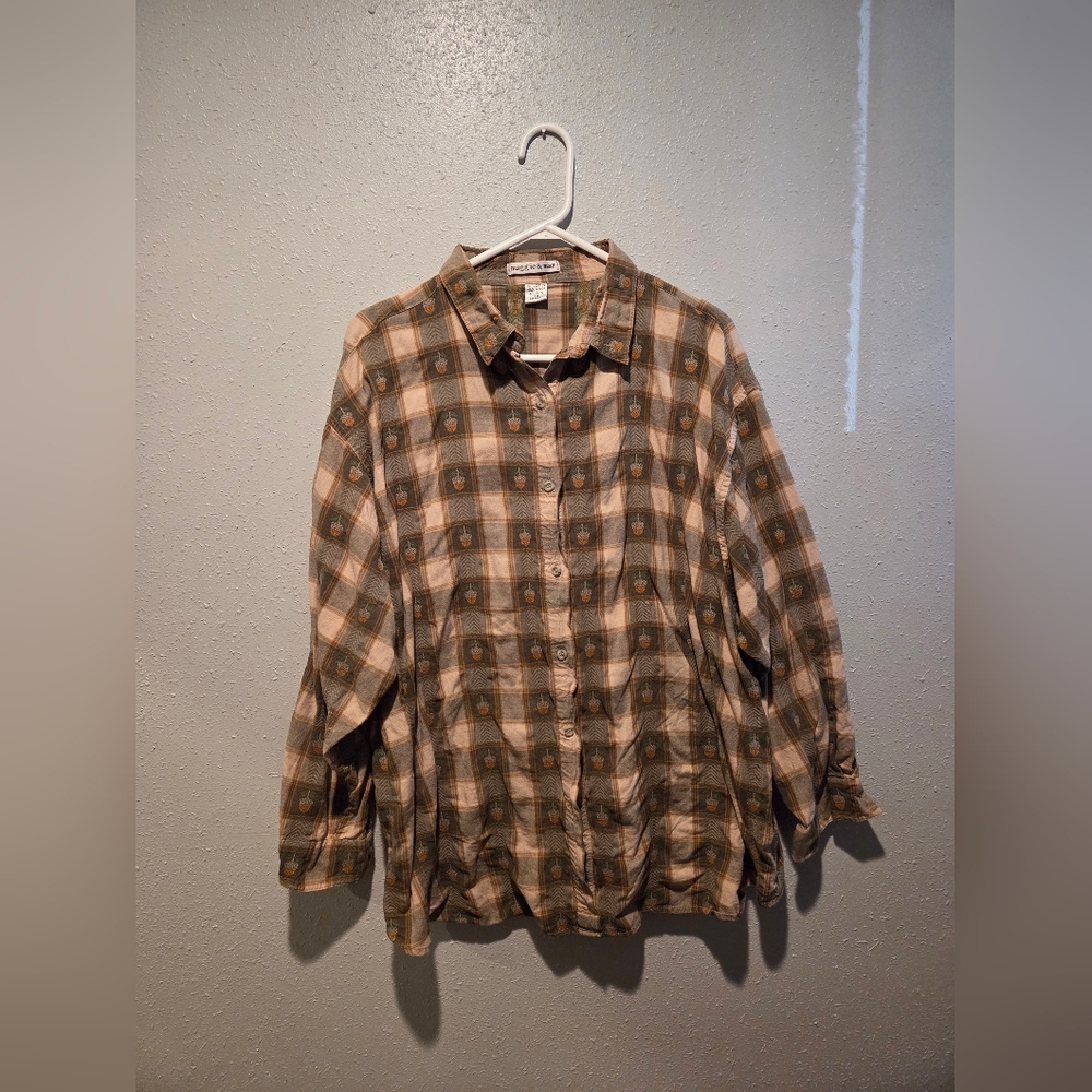 Womens Button Down Shirt Vintage
